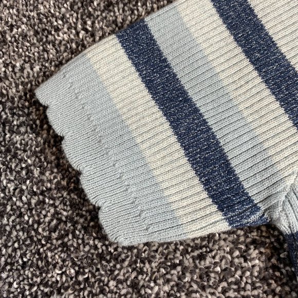 NWT Bohme Blue Brown Stripe V-neck Sweater - Picture 4 of 6